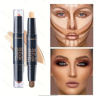 Contorno De Cabeça De Sombra Dupla Usa Destaque Nariz Pequeno Rosto Em V Três . em Oferta na Shopee