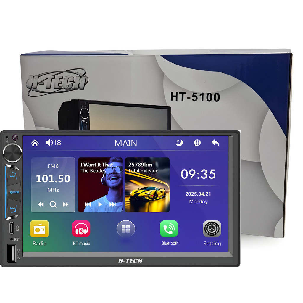 Multimídia 2din H-tech Ht-5100 Com Botão 7pol Bt/usb/sd/aux