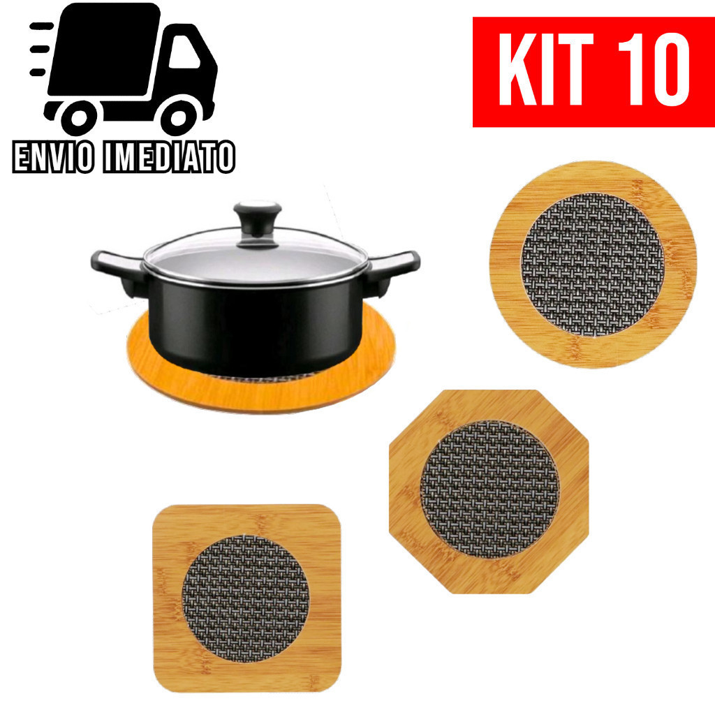 Descanso de Panela Bambu Redondo Porta Panela e Travessa para Mesa Cozinha Achadinhos da Shoppe Casa Baratinho