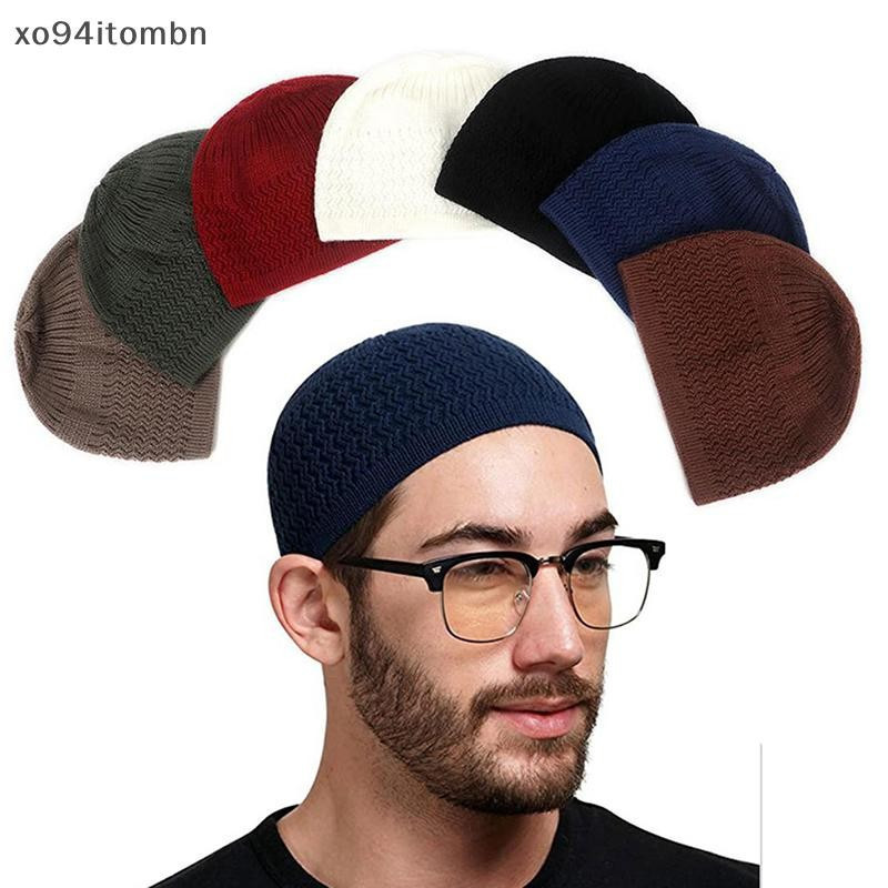 itens Chapéus De Oração Masculinos Muçulmanos De Malha Casual Gorros Quentes De Inverno Boné Islâmico Ramadã ite