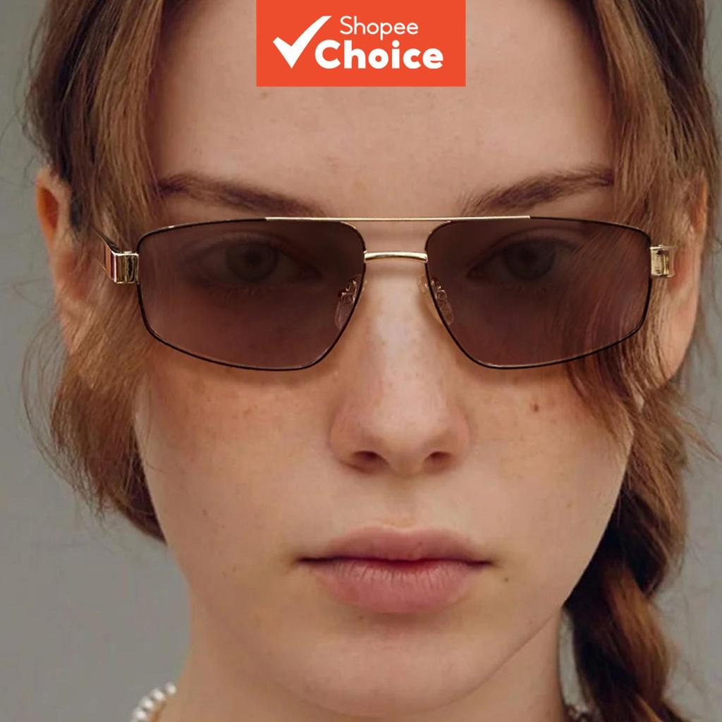 Leke Aviator Óculos De Sol Polarizados De Armação Estreita Y2k Vintage Proteção Uv Metal Unissex Praia Viagem