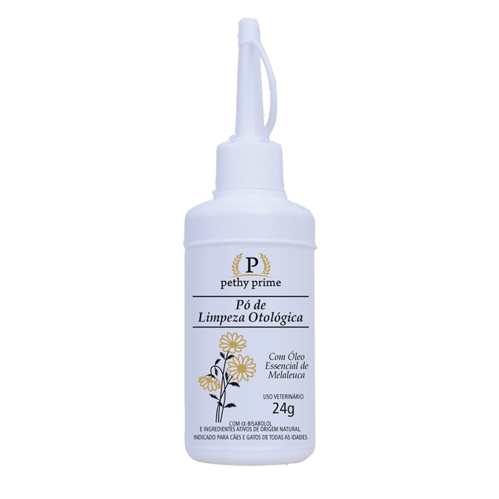 Pó Otológico Limpeza Cães Gatos Pethy Prime Melaleuca 24g