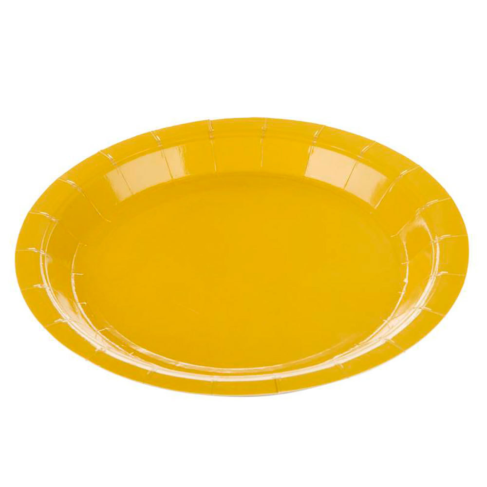 Prato Descartável 10 Unidades Amarelo 18cm - Silver Plastic