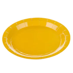 Prato Descartável 10 Unidades Amarelo 18cm - Silver Plastic