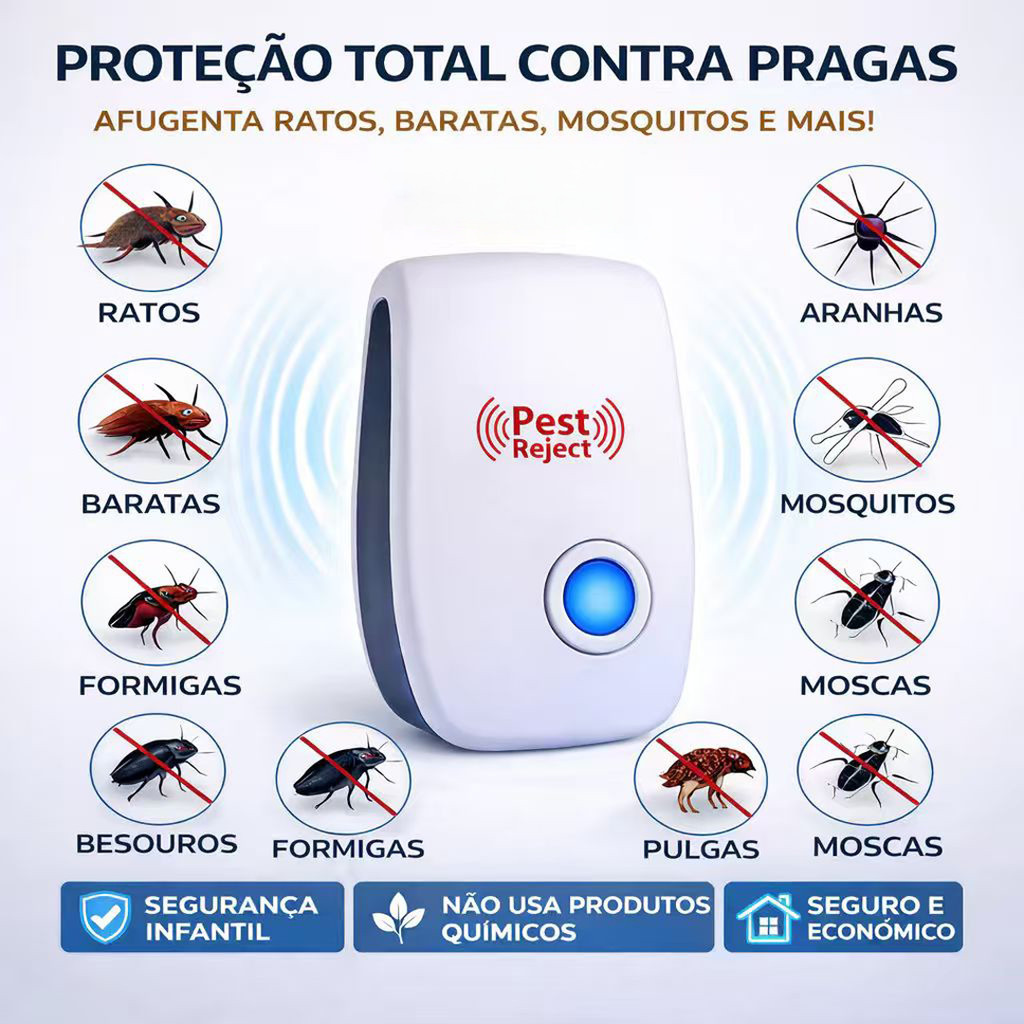 Repelente Ultrassônico Eletrônico Bivolt Anti Mosquitos Baratas Ratos Morcegos Fly Sparrow  5–6W