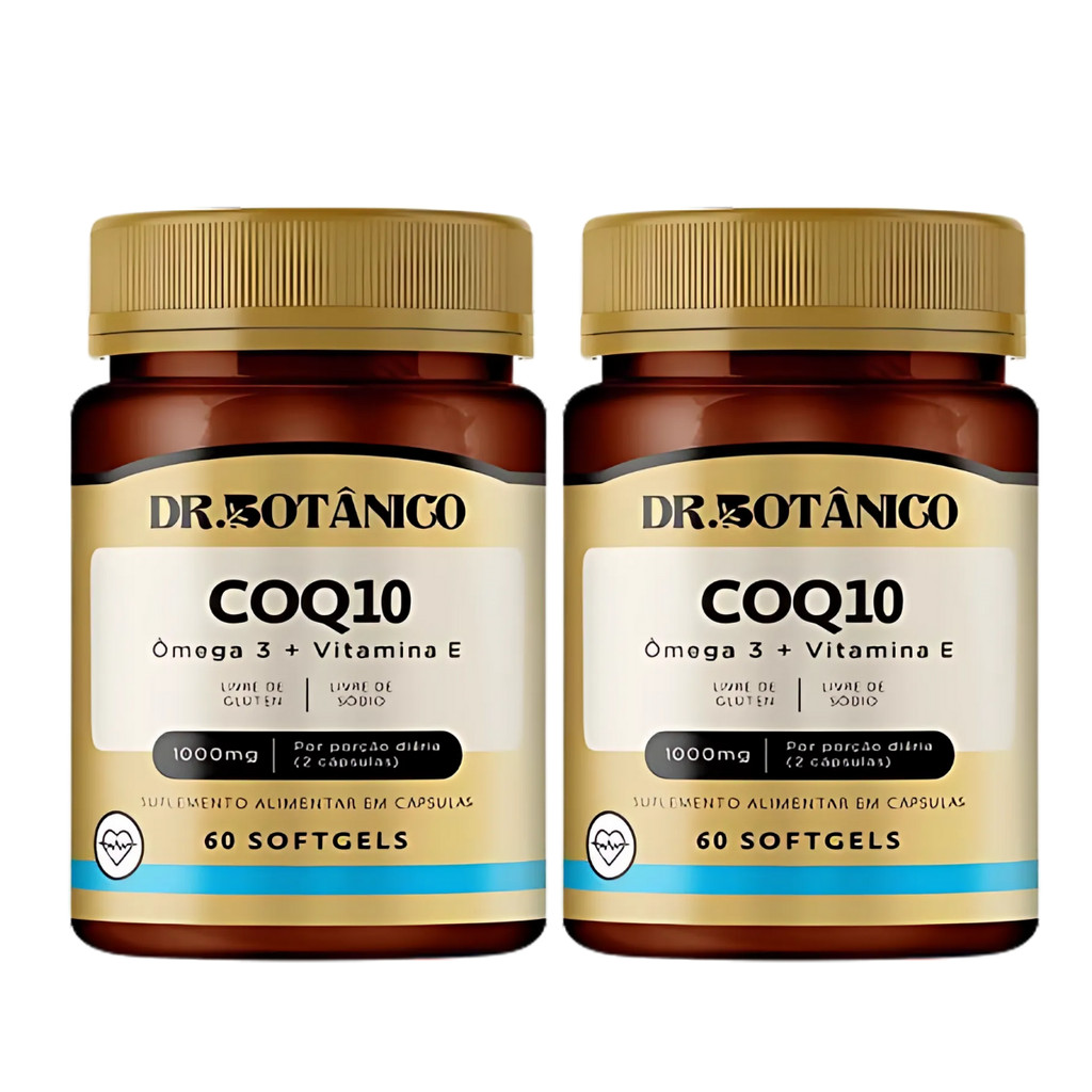 KIT 2 - COENZIMA Q10 + OMEGA 3 + VITAMINA E 1.000MG 60 CAPSULAS DR BOTANICO