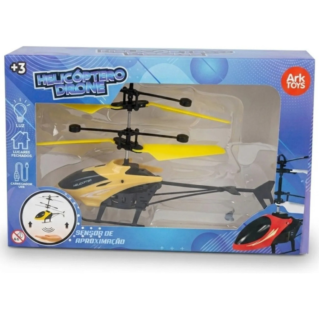 Helicóptero Drone Voa Brinquedo Sensor De Aproximação