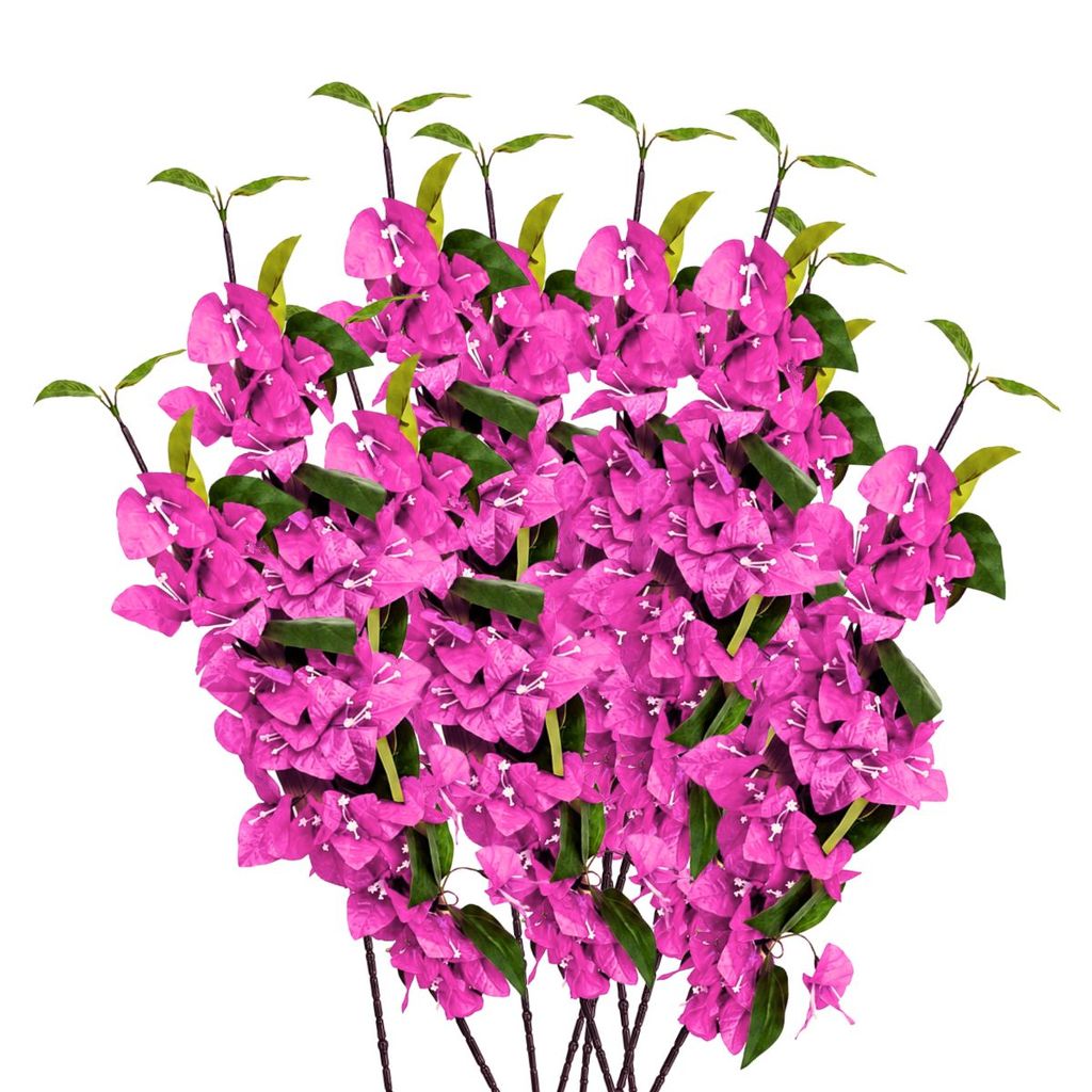 Kit 5 Galhos Hastes de Flores Bougainville Artificial Toque Real e Efeito 3D