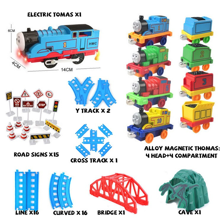 61pcs Thomas E Amigos Trem Magnético De Liga De Brinquedos Elétricos Percy Com Pistas Ornamento De Bolo Conjuntos Kids