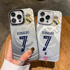 Capa Fosca para Moto G10 G22 G24 G34 G52 G54 G60 G84 com Anti-choque Os sete da sorte de Cristiano Ronaldo