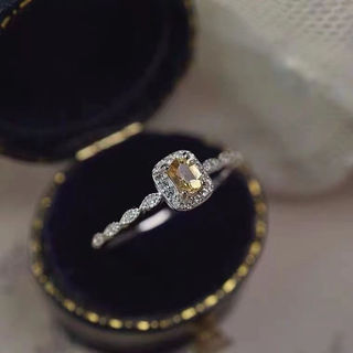 S925 Anel de abertura de cristal de quartz de prata esterlina| Anel de transferência de luxo leve para mulheres