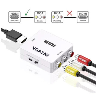 Adaptador Mini Conversor VGA para AV:1080P - Mini Portátil, HDTV2VGA,VGA2AV