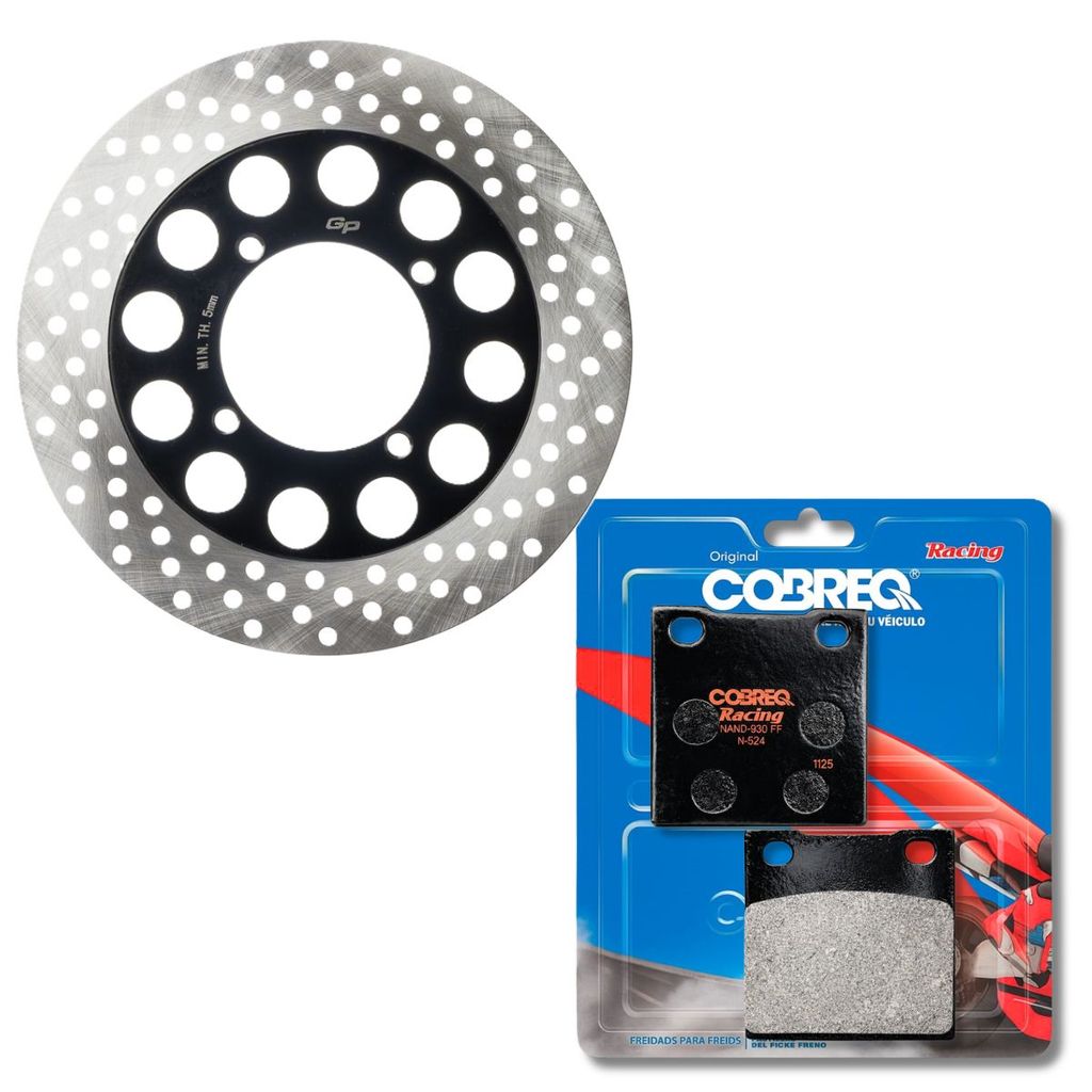 Disco de Freio Traseiro P/ Suzuki Gs 500 + Pastilhas Cobreq (Semimetálica)