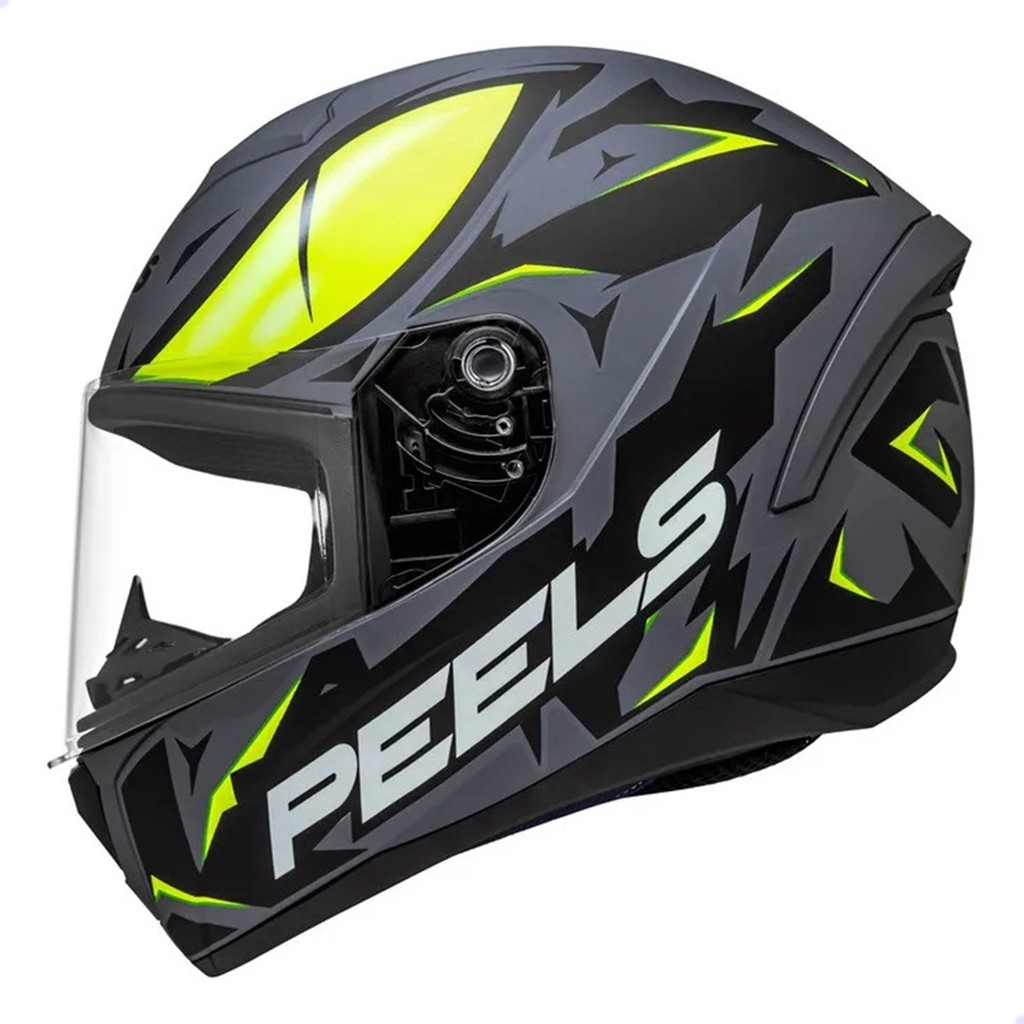 CAPACETE MOTOCICLISTA PEELS SPIKE 2 SNK CINZA DARK VERDE FOSCO