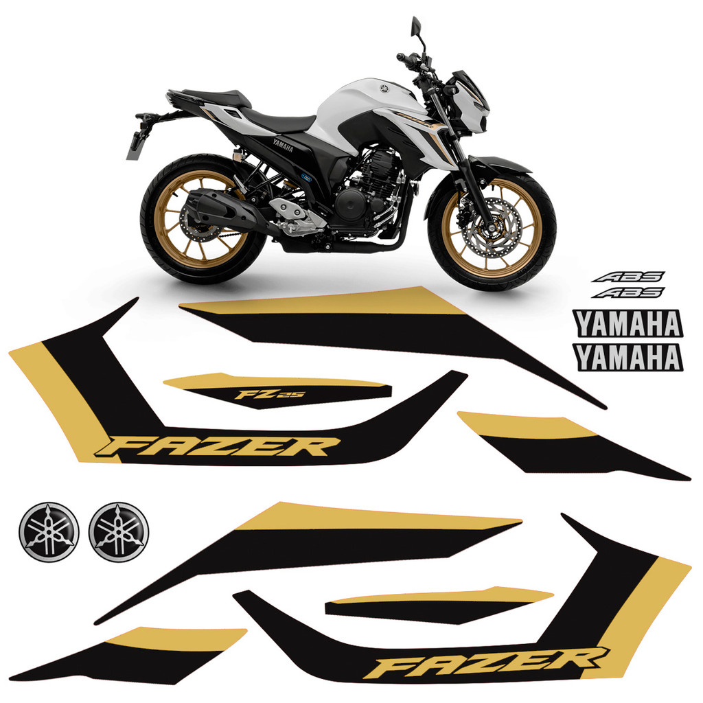 Adesivos Para Yamaha Fazer 250 FZ25 2025 Moto Branca + Logos em Oferta na Shopee