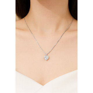 Colar Feminino Coração Folheado a Prata com Zircônia – Acessório Delicado e Romântico
