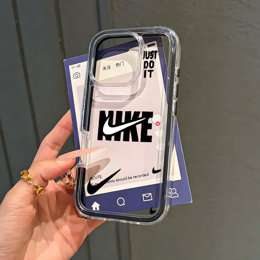 Capa 3 Em 1 Capinha Para IPhone 13 11 12 14 15 16 17 Air Pro Max Normal Transparente Acrílico Marca Clássica Anti-Impact em Oferta na Shopee