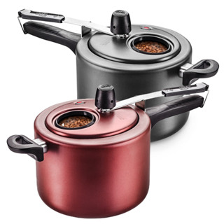 Panela De Pressão Com Visor de Vidro 4,5 Litros Antiaderente Exclusive Cor Cereja Grafite em Oferta na Shopee