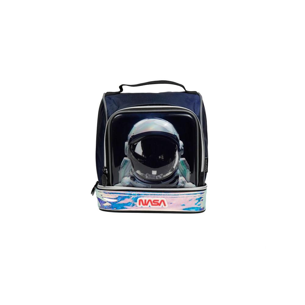 Lancheira Escolar Masculina Térmica Astronauta Nasa Azul Escuro em Oferta na Shopee