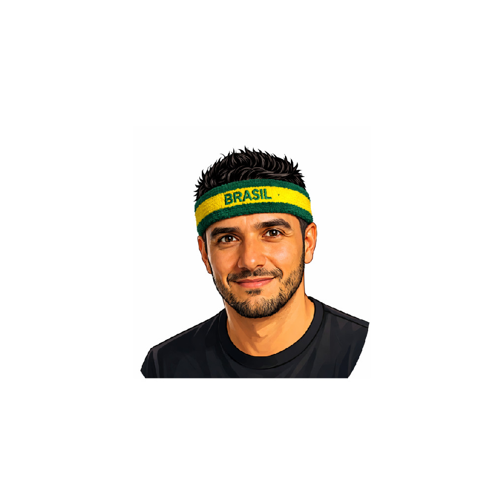 Acessório cabelo faixa de cabeça seleção do Brasil jogo copa