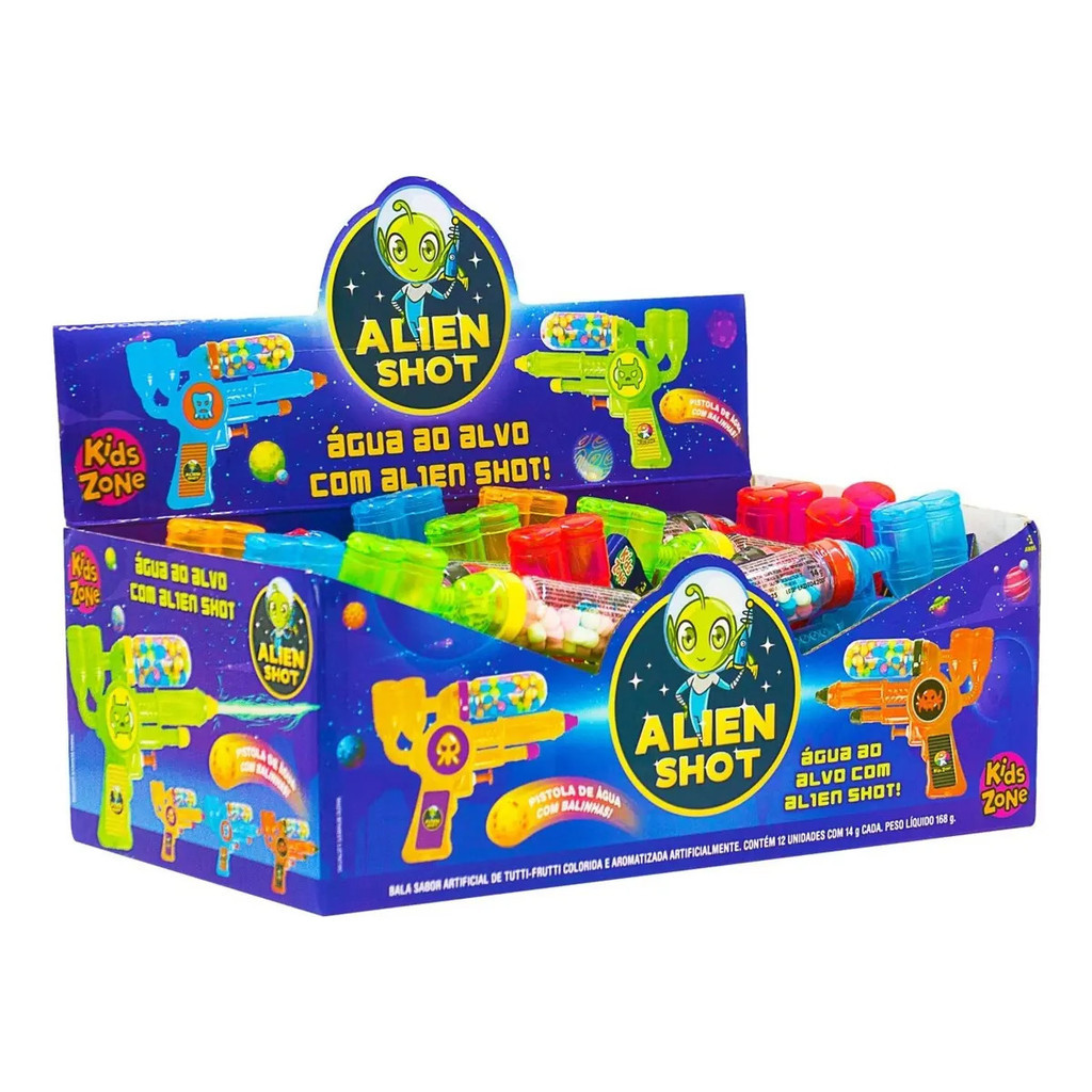 Lançador de Água Alien Shot Kids Zone Brinquedo- CX/24 uni