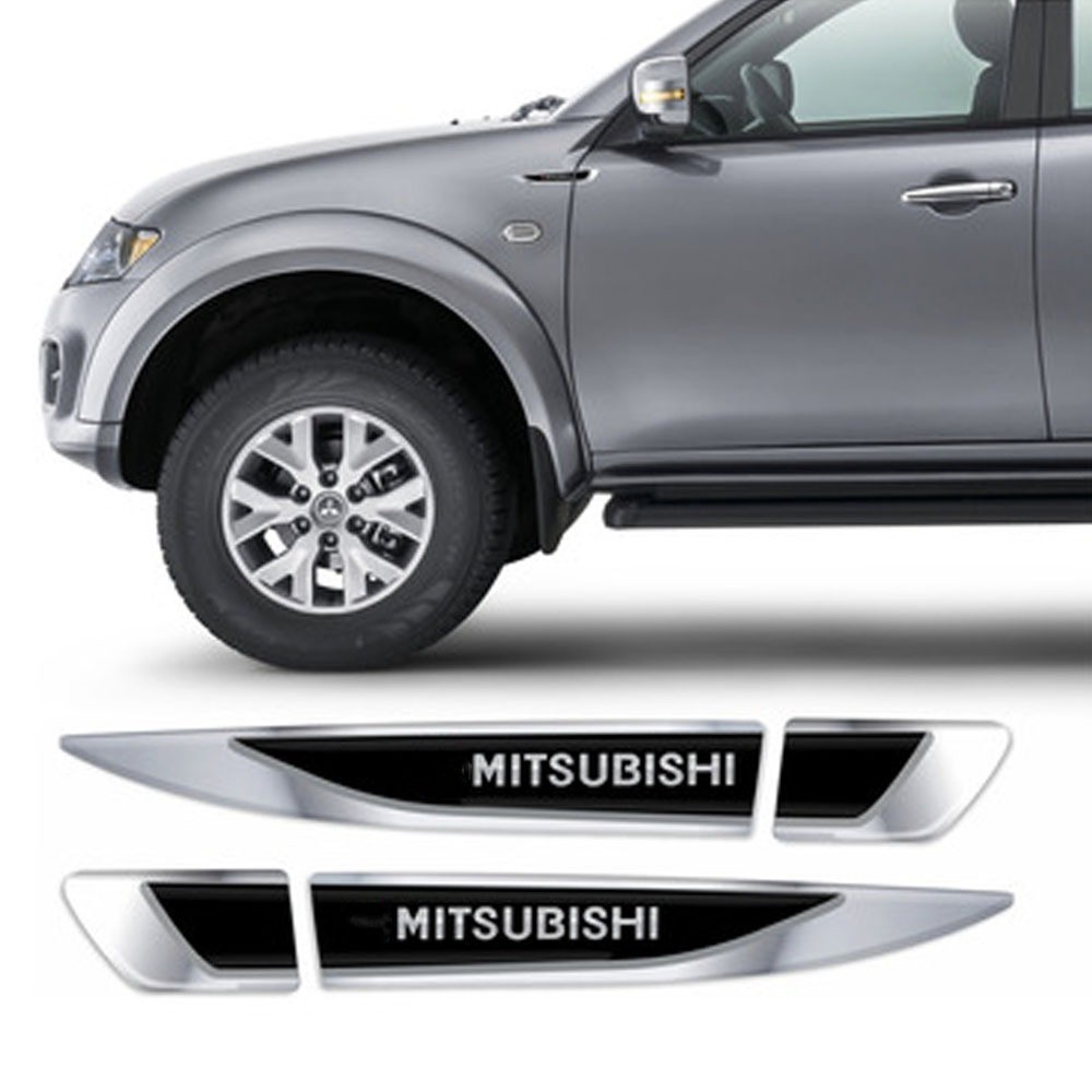Par Emblema Adesivo Paralama Porta Lateral L200 Asx Outlander Lancer - Resinado