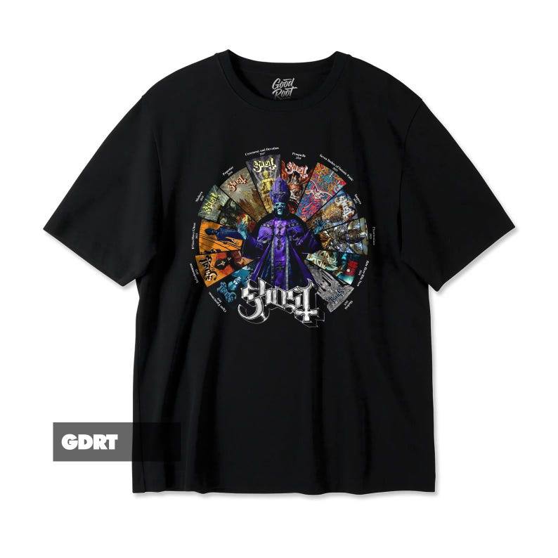 「Mina Hana」Camiseta Unissex Ghost Band Banda Rock Tema Full Album Estampa Rara Confortável Premium Estilosa Casual