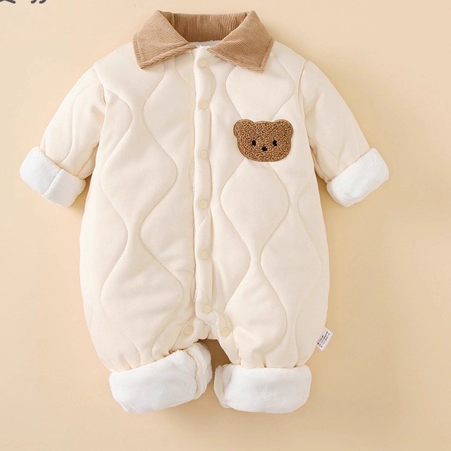 Bebê bebê roupas de inverno roupas menino bebê recém-nascido menina macacão velo quente espessamento Outing moda roupas 