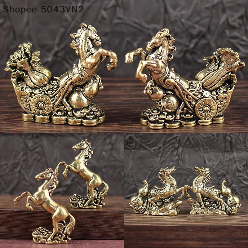 [RE] Decoração De Mesa De Cavalo De Bronze , Sala De Estar , Chá , Escultura , Artesanato De Metal , Decorações Para Cas