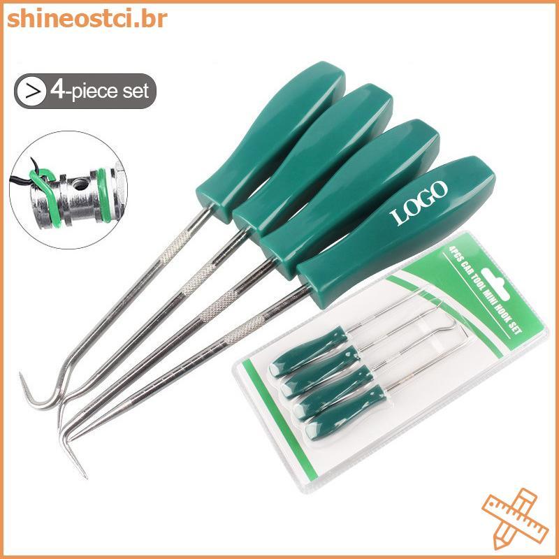 SHINE 4 Pçs Carro Auto Veículo Vedação De Óleo Chaves De Fenda Conjunto O-Ring Junta Extrator Removedor Pi Ganchos Repar