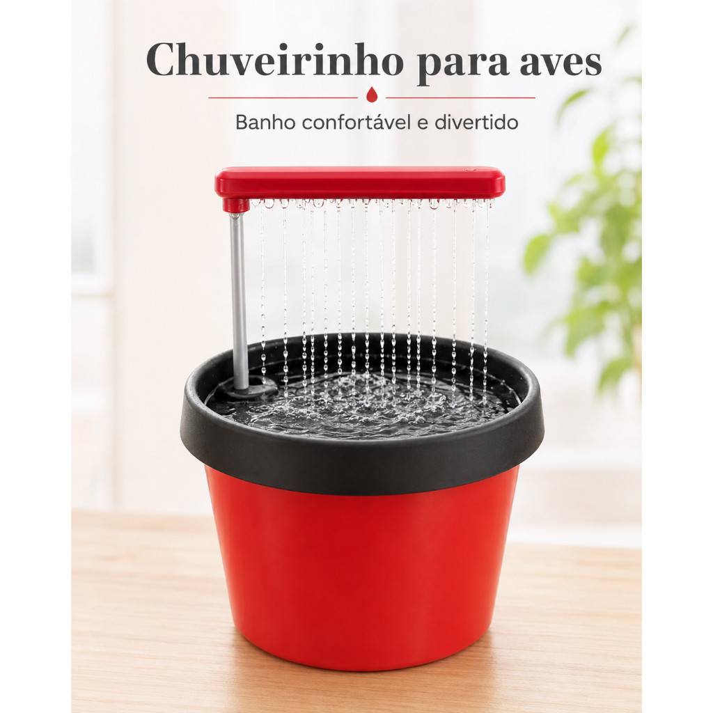 Detalhes do Banheira Pet Para Passarinho Com Chuveiro De Água
