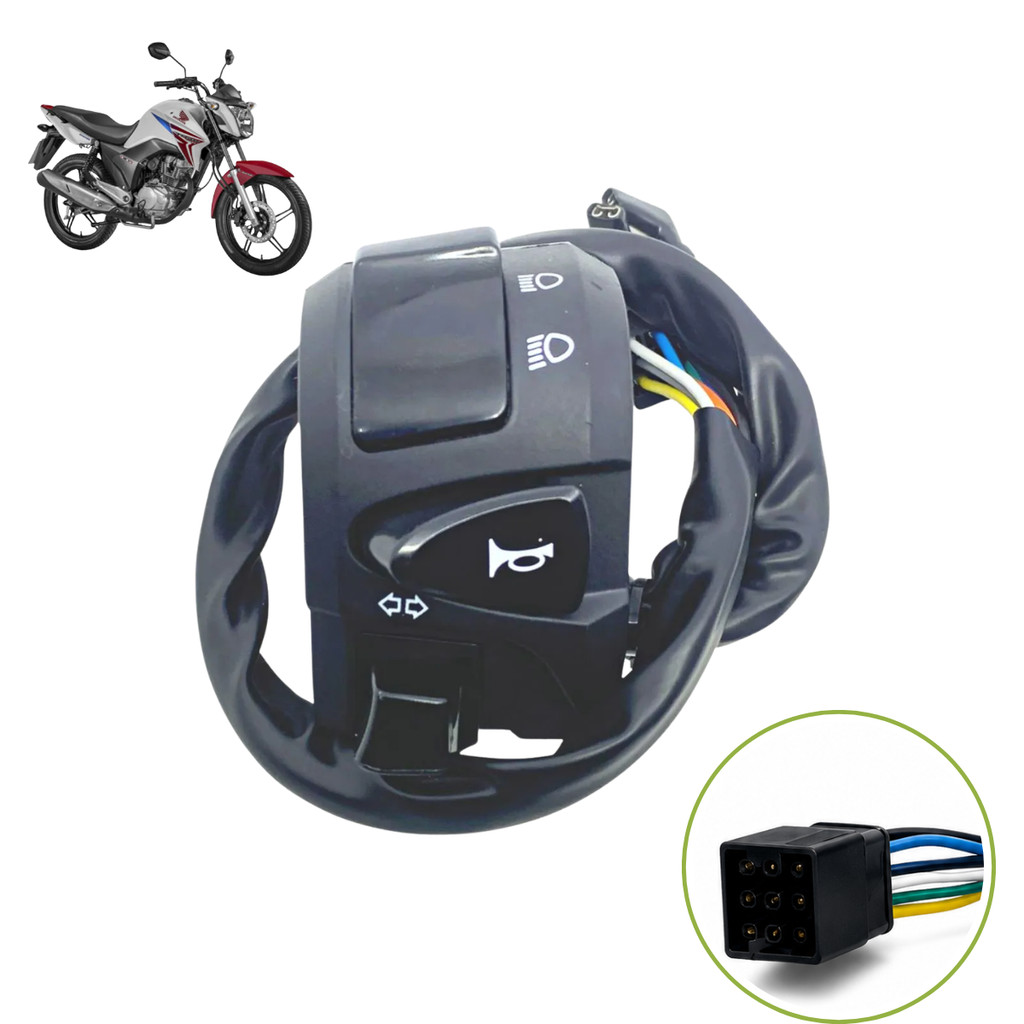 Punho de Luz Com Lampejador Fan 125 150 160 / Titan 150 160 / Nc 750 / Cb 650