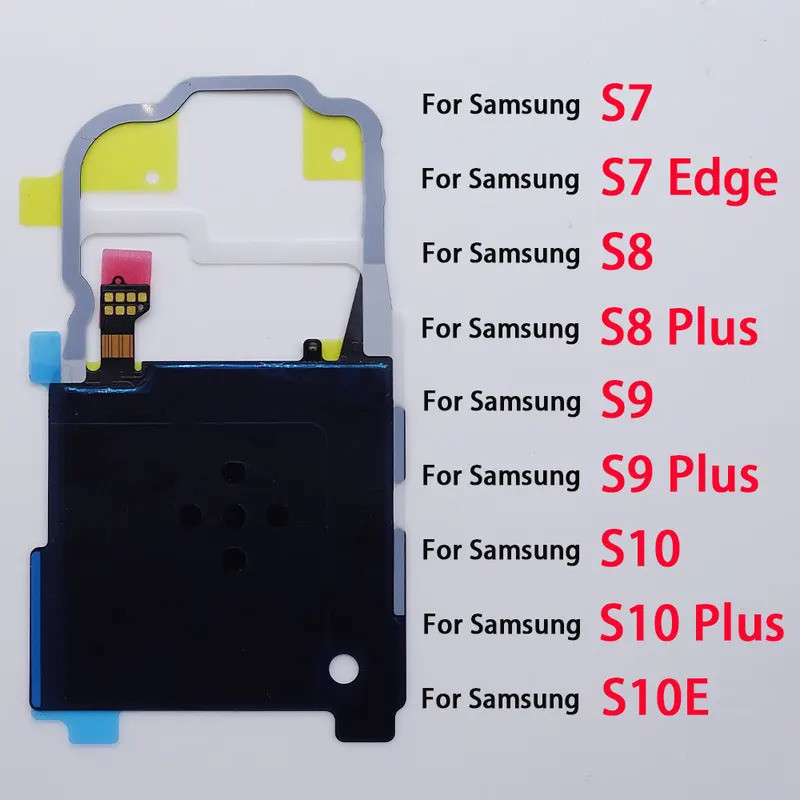 Painel de Carregamento Sem Fio NFC, Bobina, Chip e Cabo Flexível para Samsung Galaxy S7 Edge S8 S8+ S9 S9+ S10+ S10 Plus