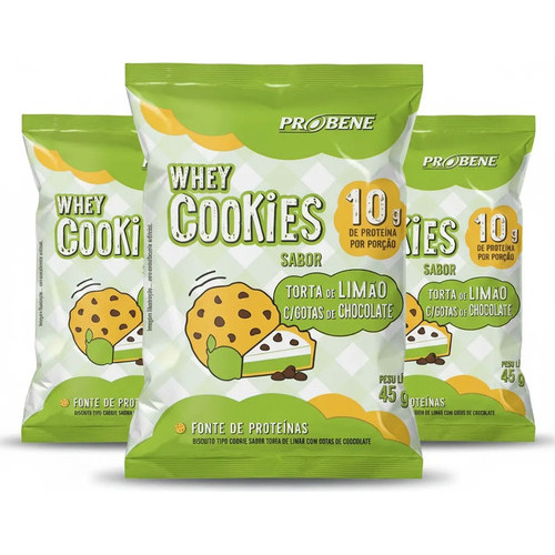 Kit 3 Whey Cookies Proteico Torta De Limão 45g Probene