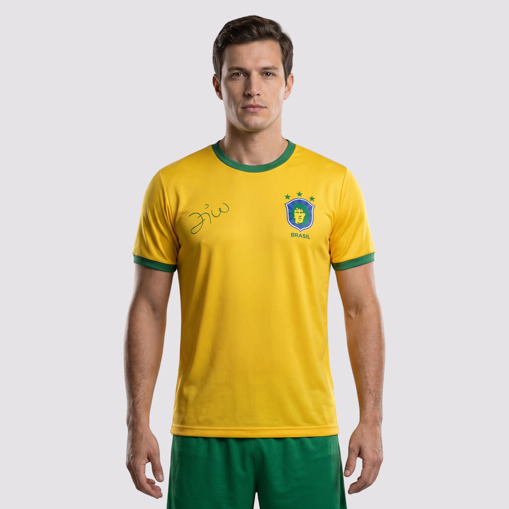 Camisa Brasil Zico Galinho Amarela
