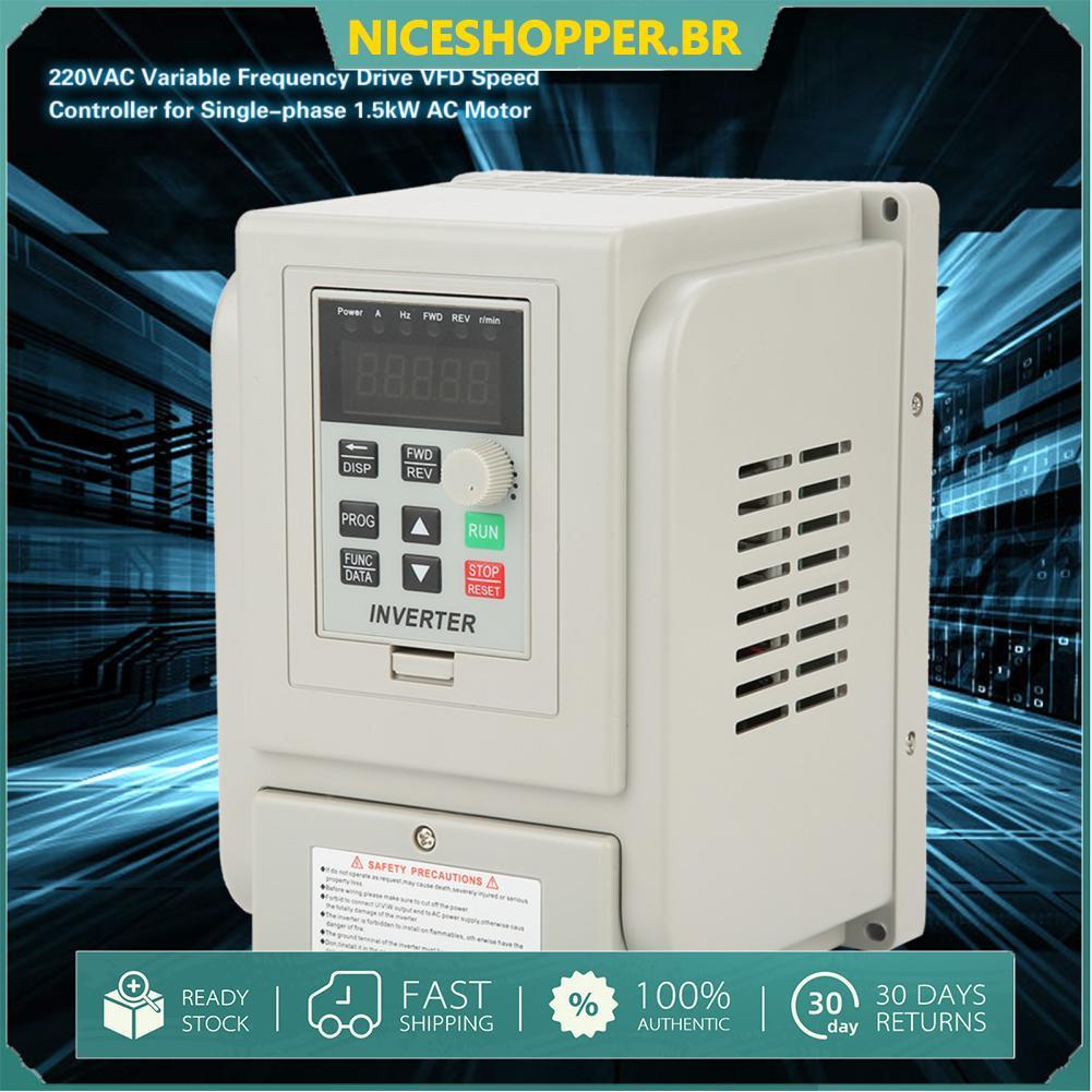 Controlador de velocidade de acionamento de frequência variável 220VAC para motor CA monofásico de 1,5 kW