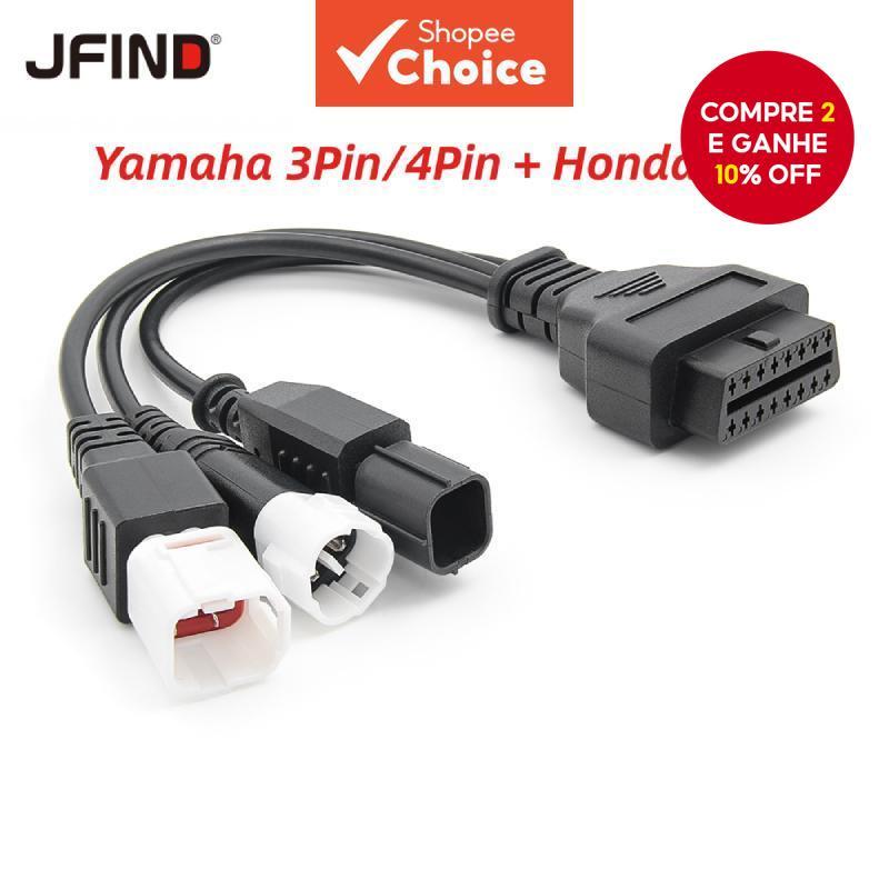 3 Em 1 Conector OBD 3PIN & 4PIN para Yamaha e Honda Motocicleta com Cabo de Diagnóstico de Extensão