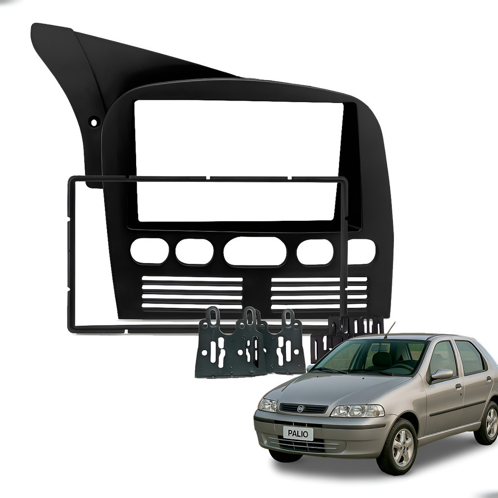 Moldura 7 Polegadas MP5 Painel Fiat Palio Siena Strada Palio Weekend 1996-2003 Alta Resistência e Encaixe Perfeito