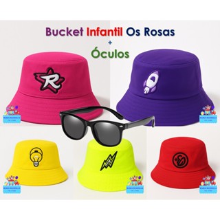 Boné Bucket Infantil com Óculos Praia Verão Criança Os Rosas em Oferta na Shopee