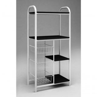 Fruteira Tubular 3 Cestos 4 Tampos Mega ? Gol Decor Tampo Preto-base Branco em Oferta na Shopee