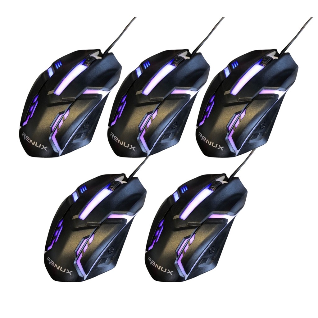 Kit 5 Mouses Gamer Pro Led Rgb 3000 Dpi 3.0/2.0 CFio Renux