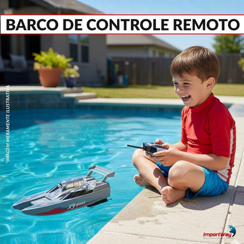 Barco de Brinquedo Controle Remoto Importway – Navegação Rápida e Divertida Brinquedo com Controle Remoto Recarregável