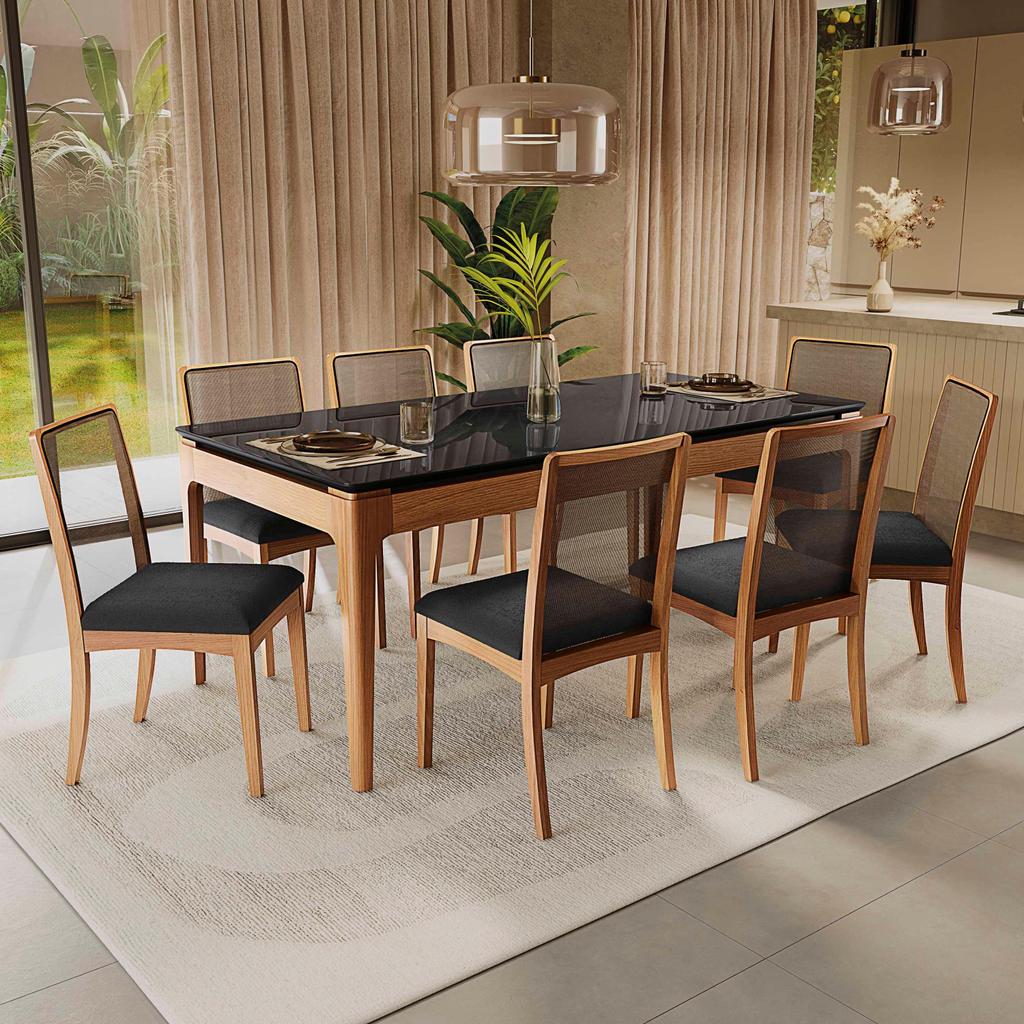 Conjunto Sala de Jantar Madeira Maciça 8 Cadeiras Kappesberg em Oferta na Shopee
