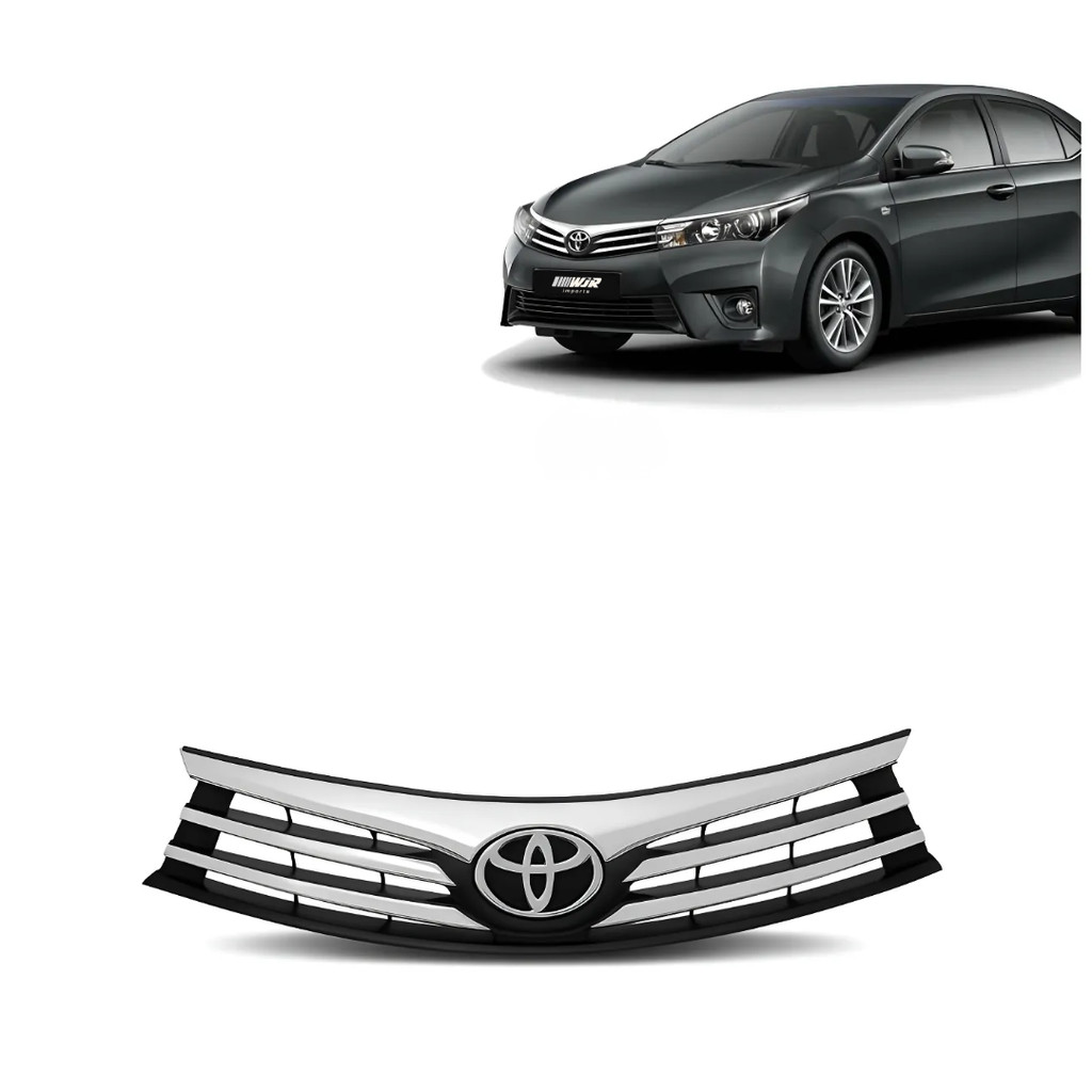 Grade Dianteira Corolla 2014 2015 2016 2017  Superior Cromada Com Emblema
