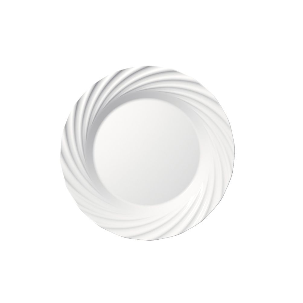 Prato Raso Vidro Branco 26cm Jasmim Nadir Opaline