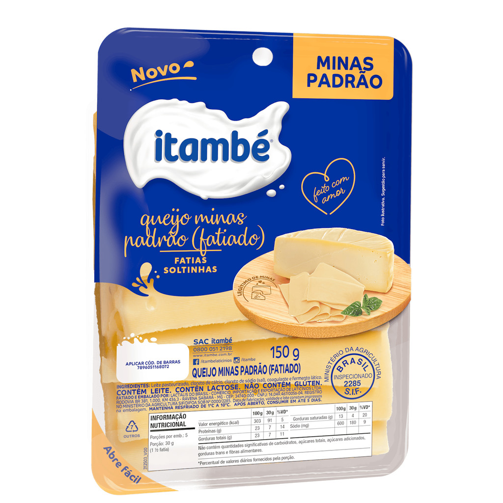 Itambé Queijo Minas Padrão Fatiado 150g
