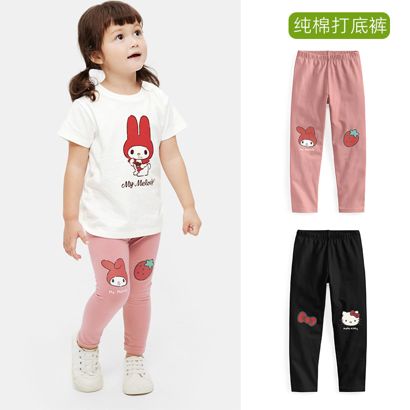 Crianças crianças meninas puro algodão primavera outono Leggings meninas bebê crianças dos desenhos animados Anime meado