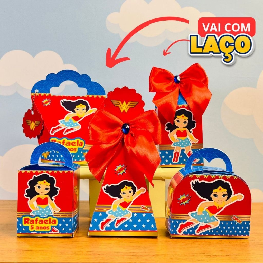 Kit Festa Mulher Maravilha Cute  Lembrancinhas Personalizadas | Decoração de Aniversário Infantil