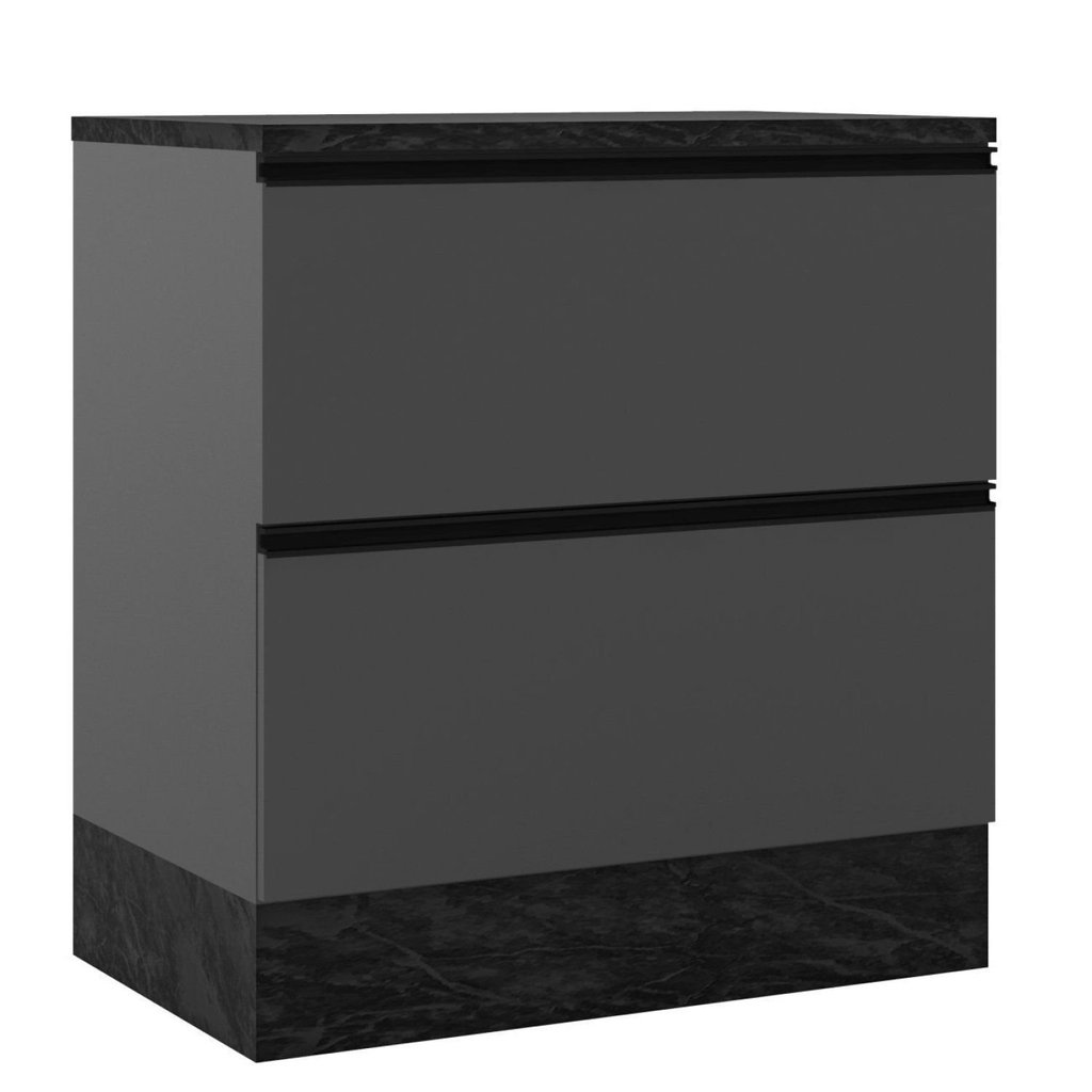 Balcão para Cozinha com Tampo 80cm 1 Porta 1 Gaveta Etna Cinza/Grafite Grafite