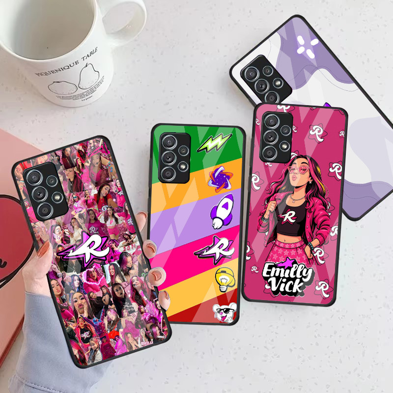 Emilly Vick 02 Caso De Telefone Vidro Para Samsung Galaxy A16 A15 A25 A35 A55 A53 A54 A34 A14 A32 A52 4G 5G Capa A56 A54